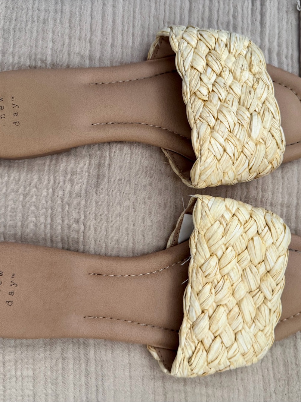 Target Woven Slide Sandals - Natural Straw